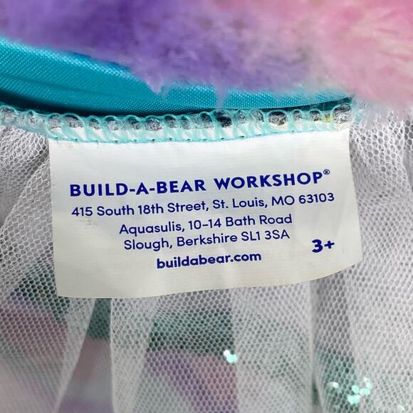 Build A Bear Pastel Swirl Kitty Blue Sequin Dress Music Trolls Wanna Have Fun - Picture 8 of 10